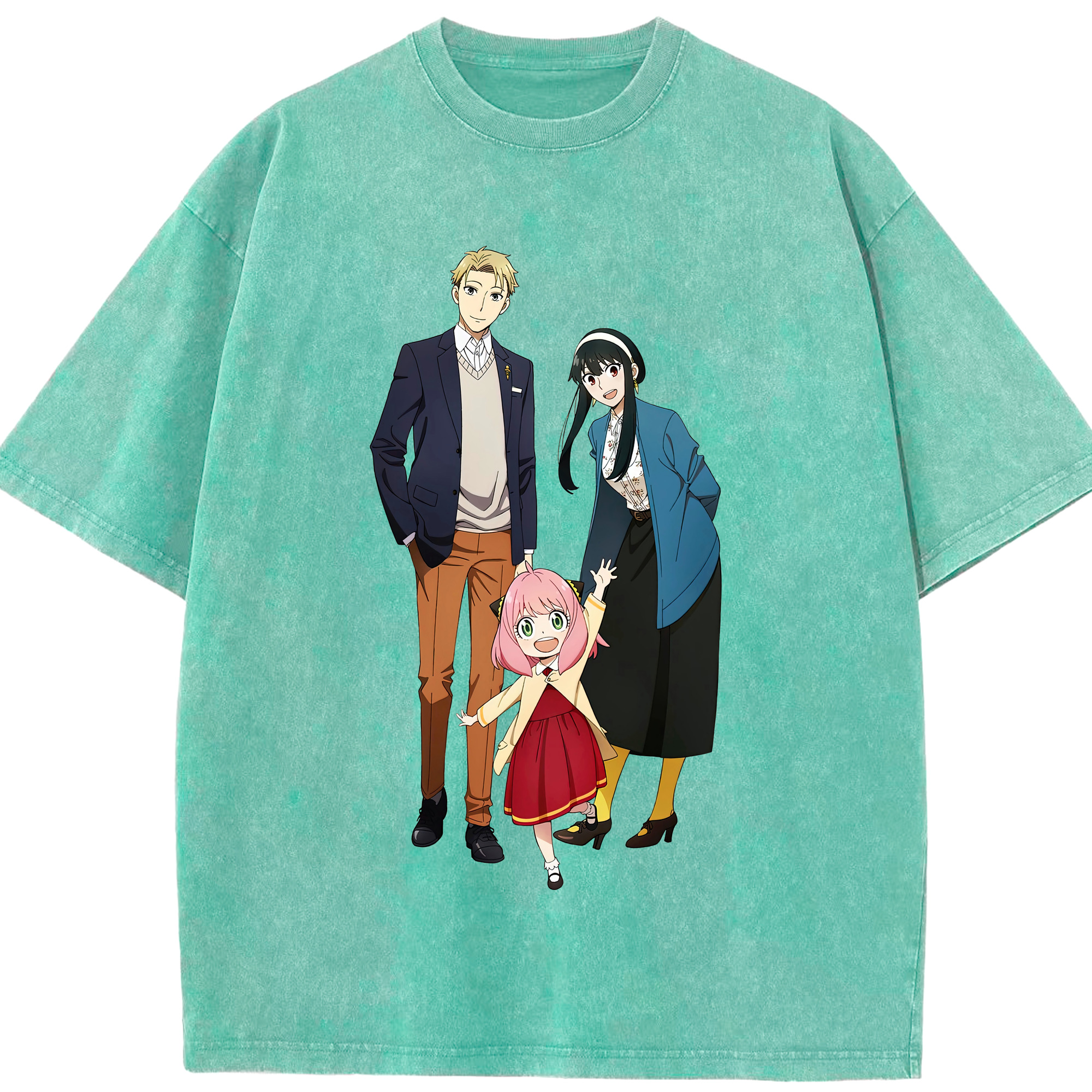 （画像用） SPY×FAMILY间谍家家酒 綿100% ヴィンテージ風 半袖Tシャツ（フロントプリント）